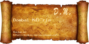 Dombai Mária névjegykártya